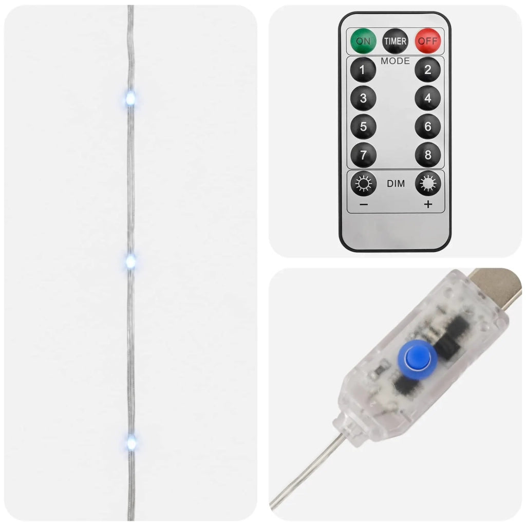 Luci a corda 150 LED Bianco freddo 15 m 42054096