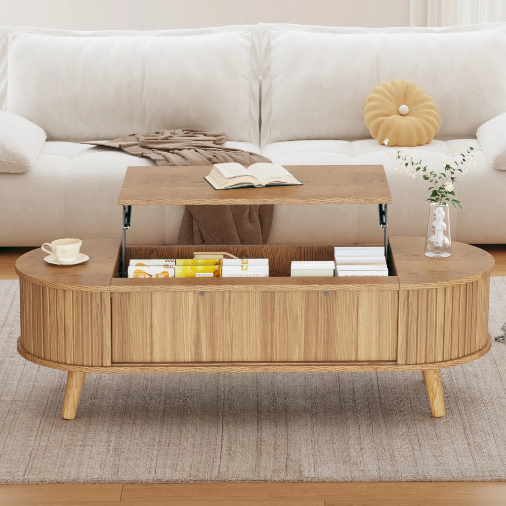 TAVOLO LIVING Regolabile 120x50x39,5 cm MDF Effetto Legno Naturale