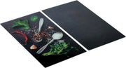 Set di protezioni per vetrifici a gas - insieme di 2 coperture per vetrifici a gas o inductivi, vetro resistente, 30 x 52 cm
