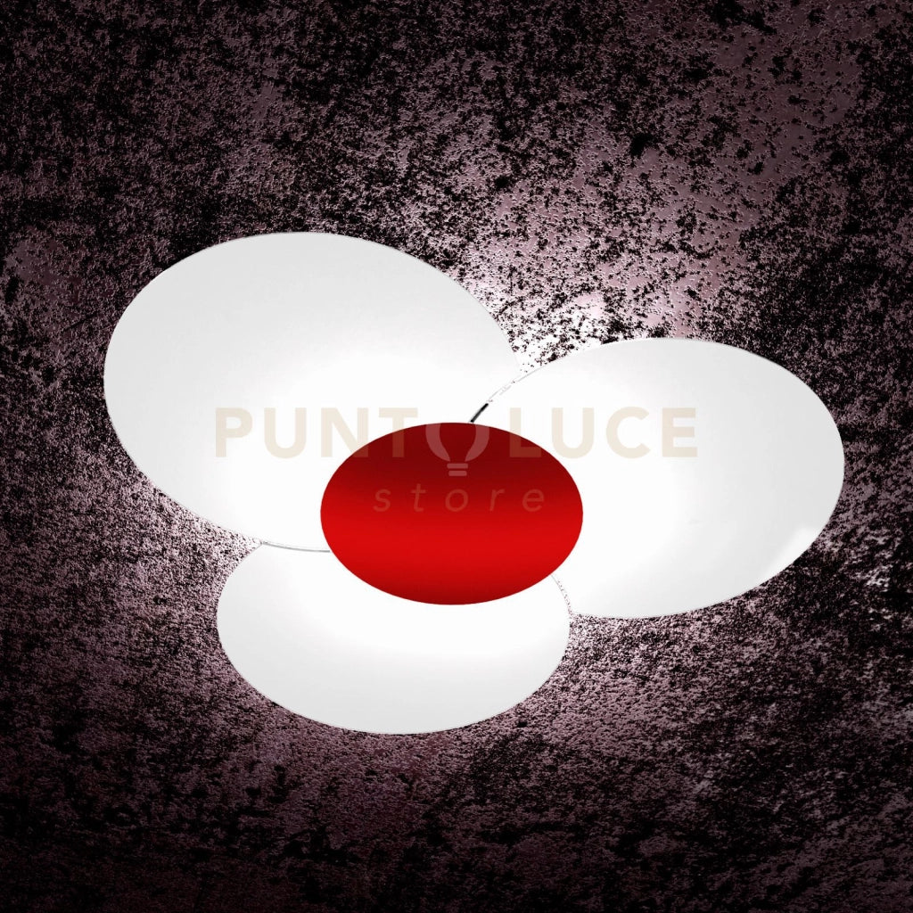 CLOVER APPLIQUE-PLAFONIERA D.100 CM 6 LUCI ROSSO 1114-100-RO