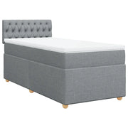 Letto singolo | Letto per adulti | Giroletto a Molle con Materasso Grigio Chiaro 80x200 cm Tessuto