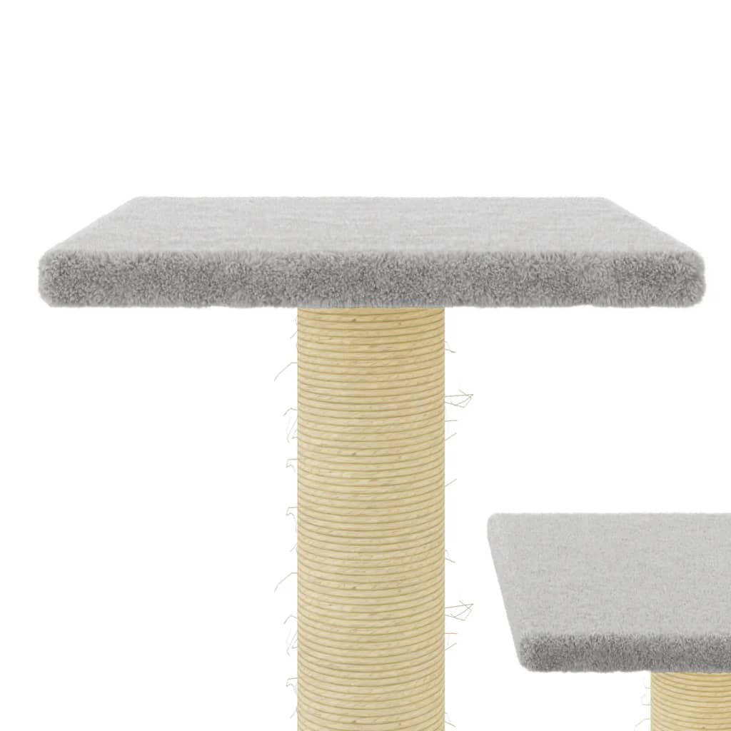 Tiragraffi per gatti torre per arrampicata giocattolo piattaforma per arrampicata con tiragraffi in sisal leggero 61 cm grigio 02_0022611
