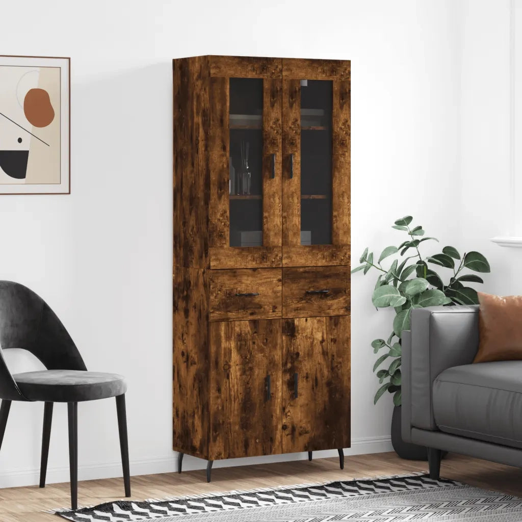 Credenza Rovere Fumo  69,5x34x180 cm in Legno Multistratocod mxl 125869