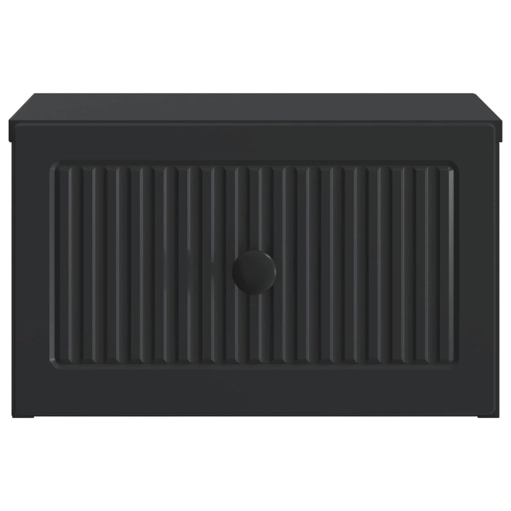 Mobiletto da notte a muro con cassetto Nero 33 x 34,5 x 20 cm 897917