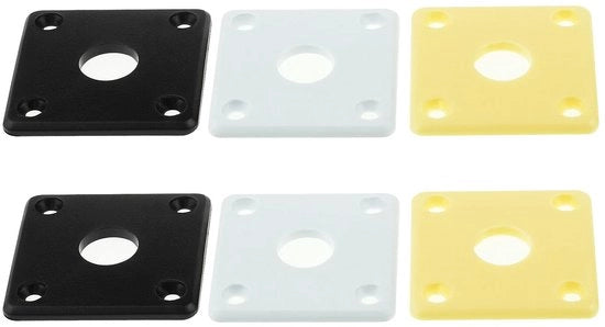 Jack Plate in Kunststof - Crème Zwart Wit - Compatibile con Chitarra USA Les Paul - 6 Pezzi