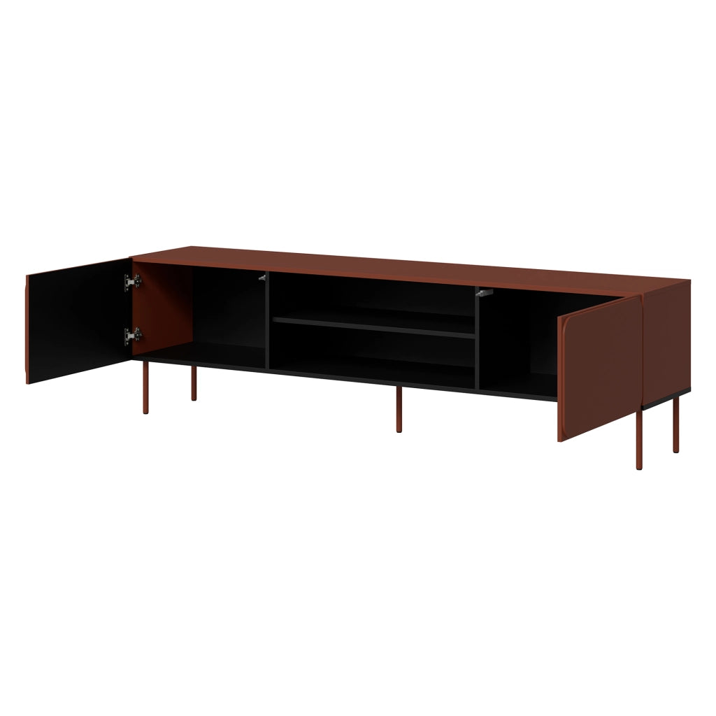 Cesara, Mobile Porta tv un Ripiano, 200x42x57h cm Marrone Terracotta