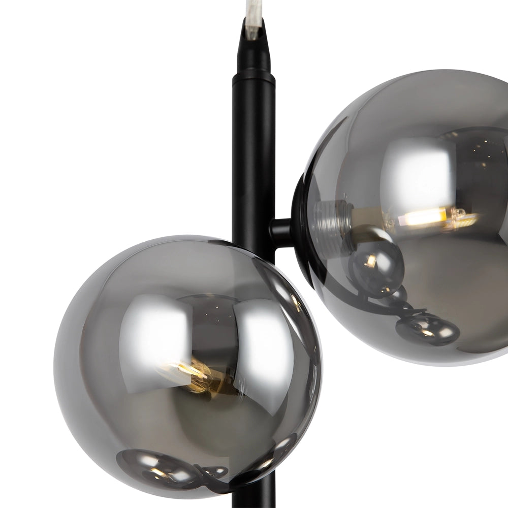 Lampadario Maytoni Dallas nero 6 luci sfere fumé G9