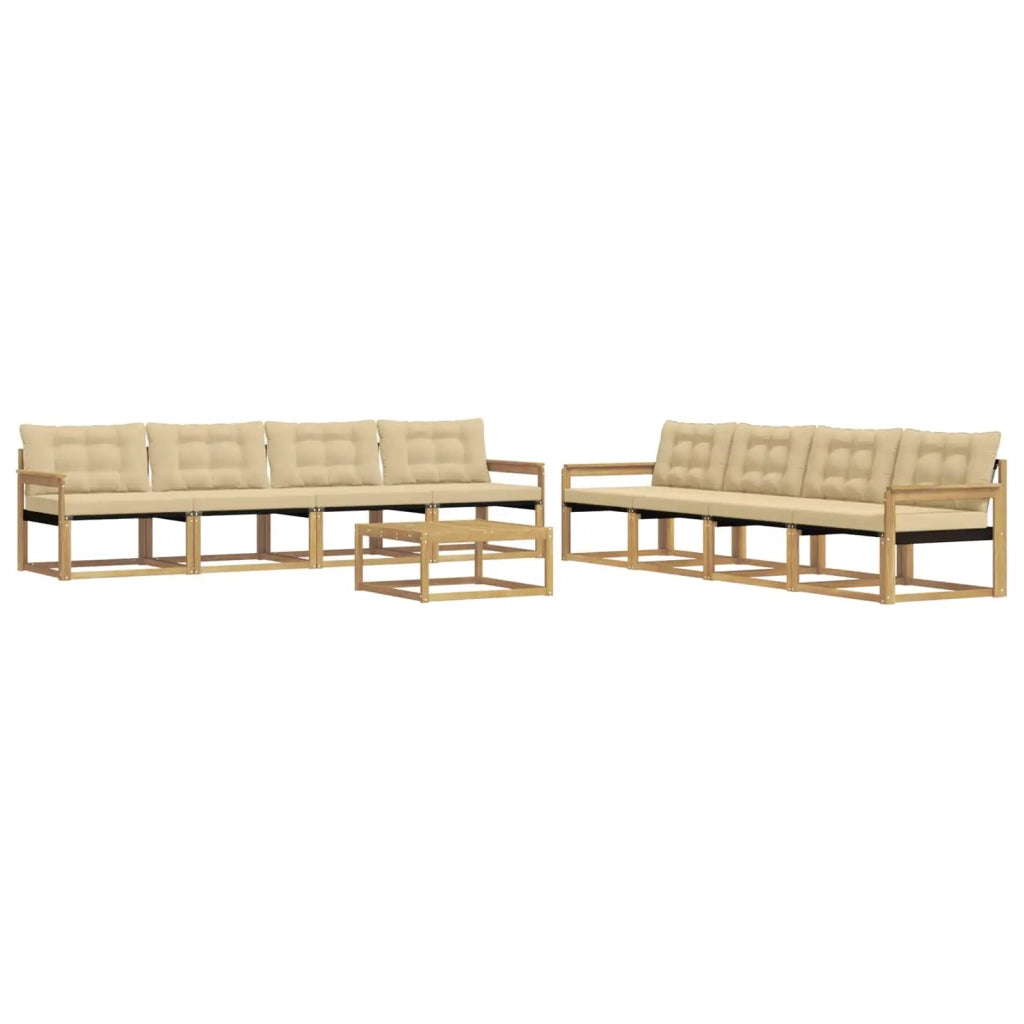 Set di divani da esterno 9 pcs Bianco e Beige 79 x 79 x 37 cm 3388535