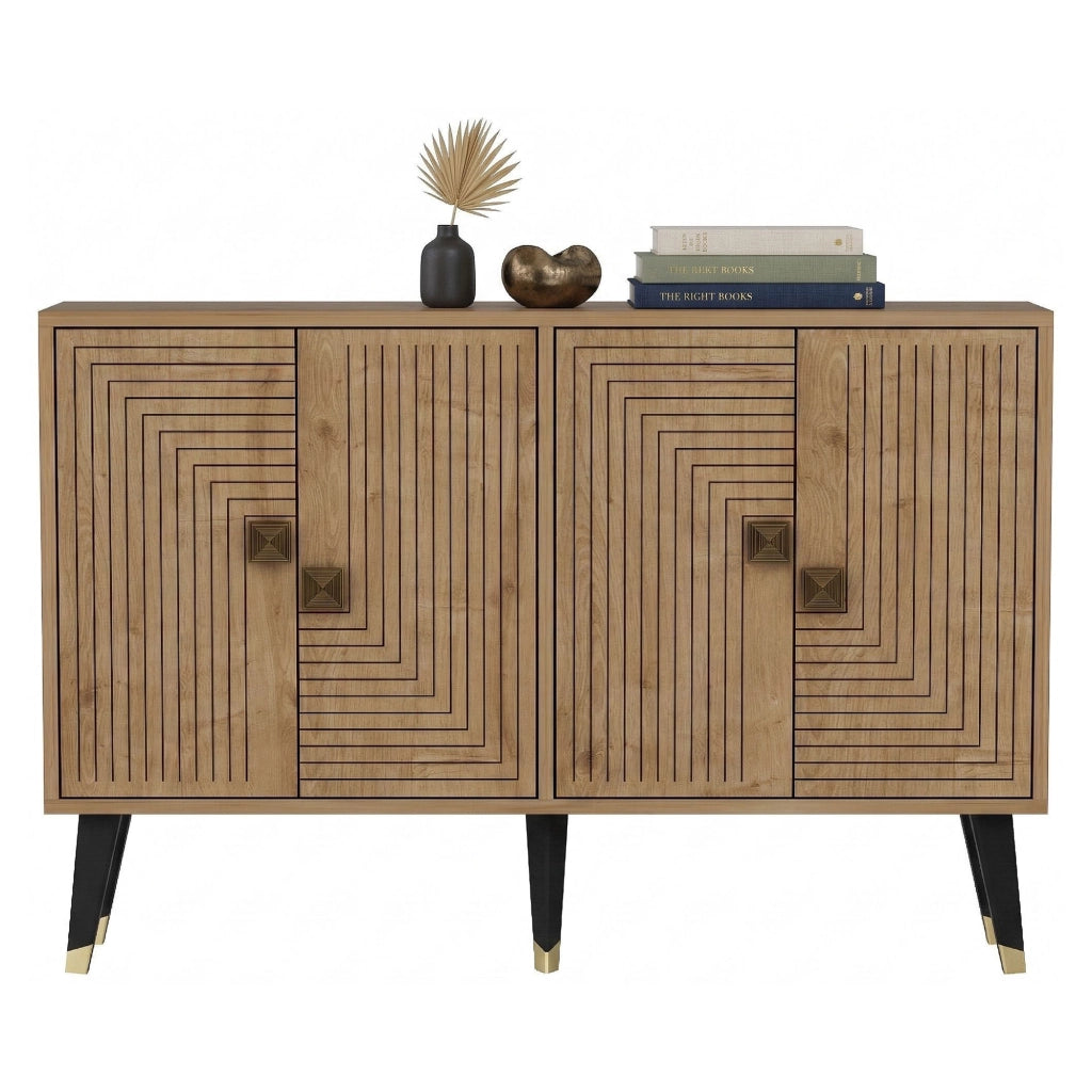 Madia Thiene, Credenza 2 Ripiani, 120x30x80h cm Marrone Rovere
