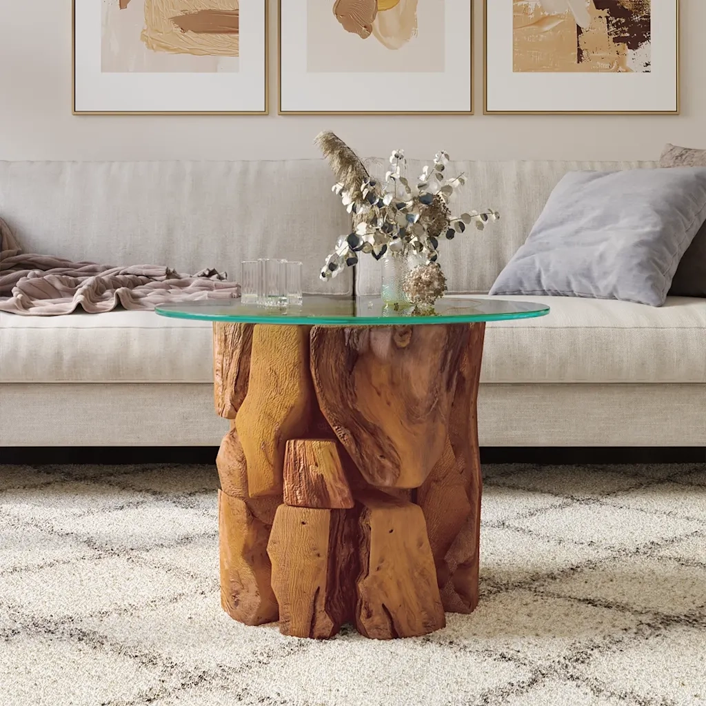 Tavolino da CaffÃ¨ in Legname Massello di Teak 60 cm