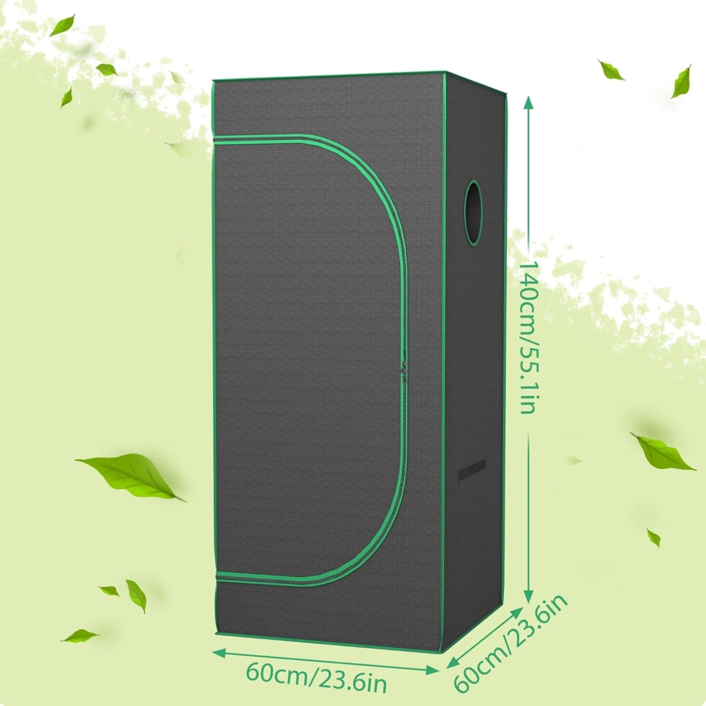 Grow Tent - Tenda da coltivazione, 60 x 60 x 140 cm, con riflettente, in Mylar riflettente, impermeabile, per piante in crescita, spazio