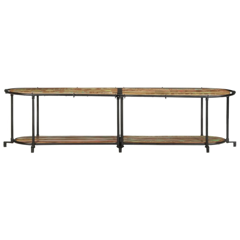 Mobile TV moderno in stile industriale con contenitore 160 x 42 x 40 cm legno massello marrone 02_0057617