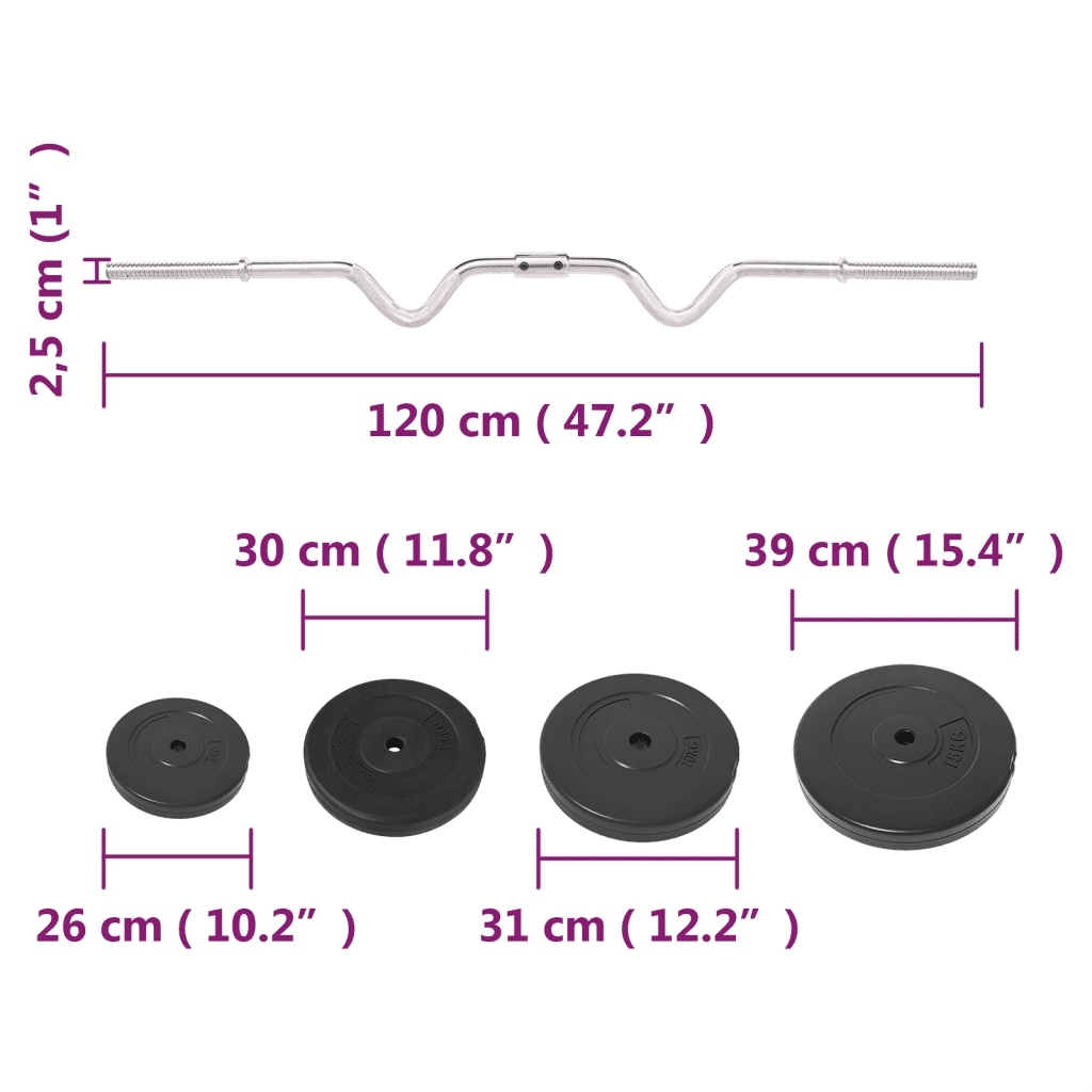 Bilanciere Curvo con Dischi 90 kg CFW5975227
