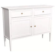 Madia credenza 2 porte 2 cassetti legno shabby bianco 110x35x83 - Mobili 2G
