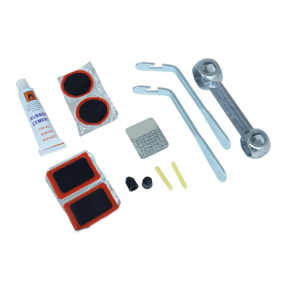Trade Shop - Kit Completo Riparazione Gomma Bici Bicicletta Bike Pneumatico Foro Bucatura -