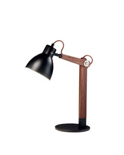 Lampada da Tavolo Sveva in Metallo e Legno Nero/Noce, Attacco E27, Design Elegante, Ideale per Illuminazione d'Interni, 230V, Classe II