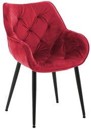 Sedia Tanna in velluto rosso