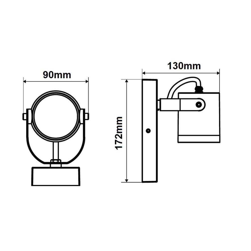 Trade Shop - Applique Parete Orientabile Per Esterno Attacco Gu10 Lampada Da Muro Ip44 539wa-b172 - Grigio Scuro