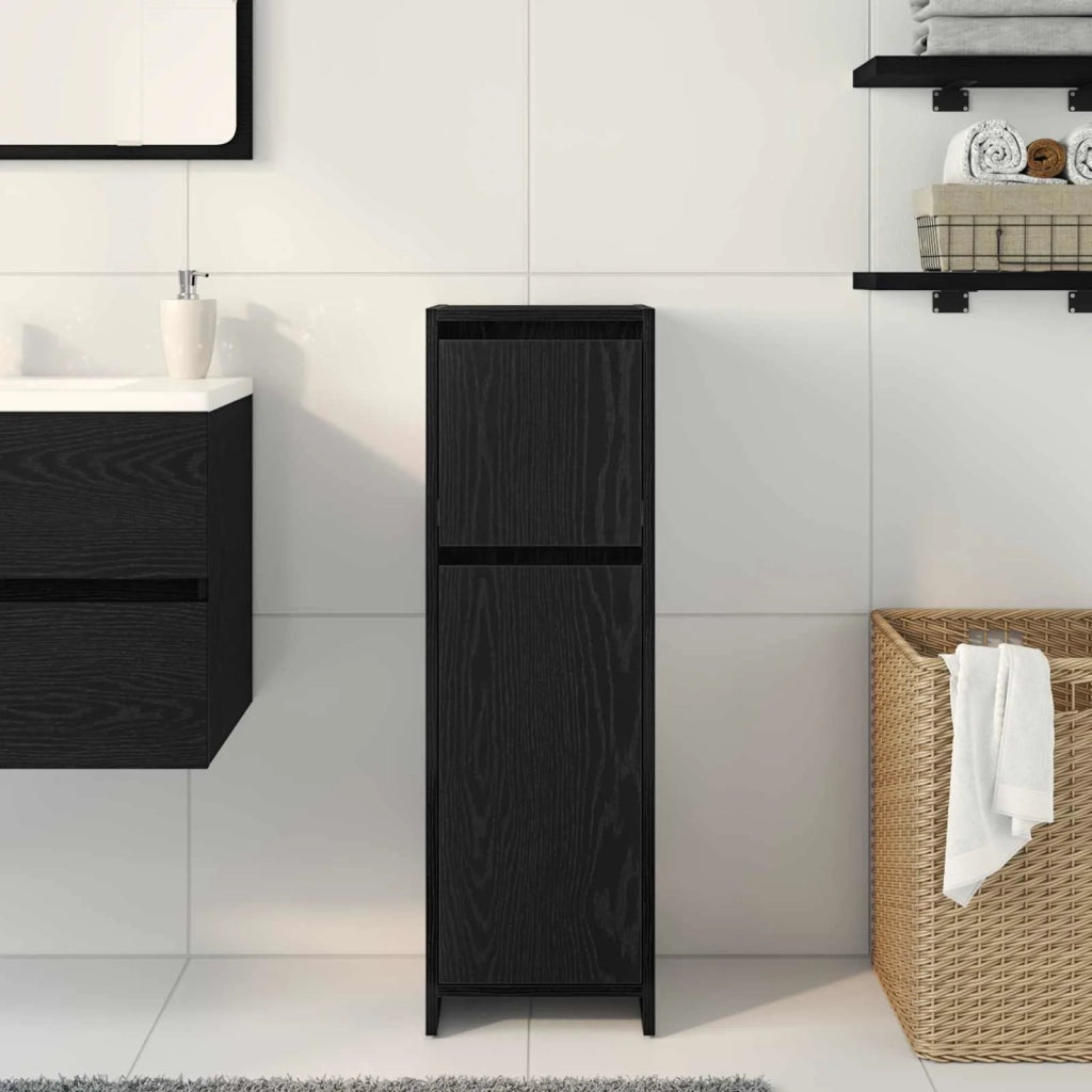 Mobile da Bagno Rovere Nero 30 x 30 x 95 cm Legno multistrato 862504