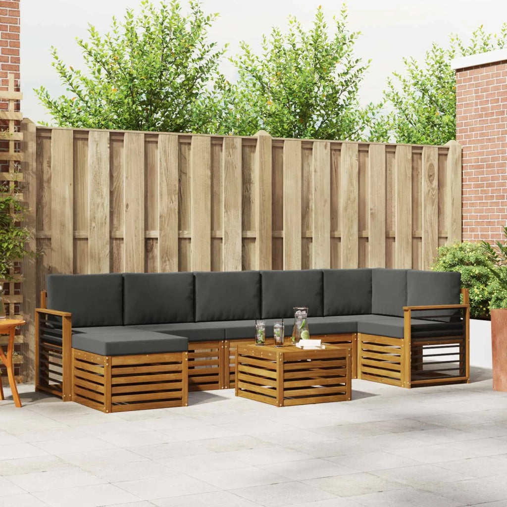 Set divano sezionale con cuscino 8 pcs Naturale e Antracite 3375222