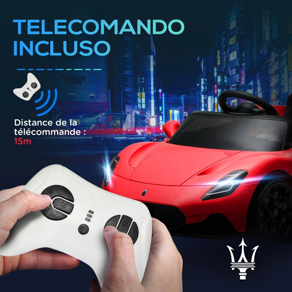 Macchina Elettrica per Bambini Licenza Maserati MC20 Velocità 3-5km/h Rosso