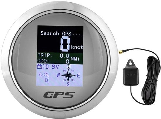 Misuratore di Velocità Digitale GPS - Acciaio Inossidabile - Impermeabile IP67 - Display Bianco/Nero - Tensione 9-30VDC - Temperatura di Funzionamento -20 a 70 ℃