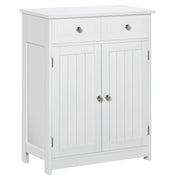 MOBILE BAGNO A 2 ANTE CON RIPIANO REGOLABILE E 2 CASSETTI IN LEGNO 60X30X75 CM BIANCO