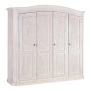 Armadio shabby 4 ante in legno bianco spazzolato 231x63x219 (2207) - Mobili 2G