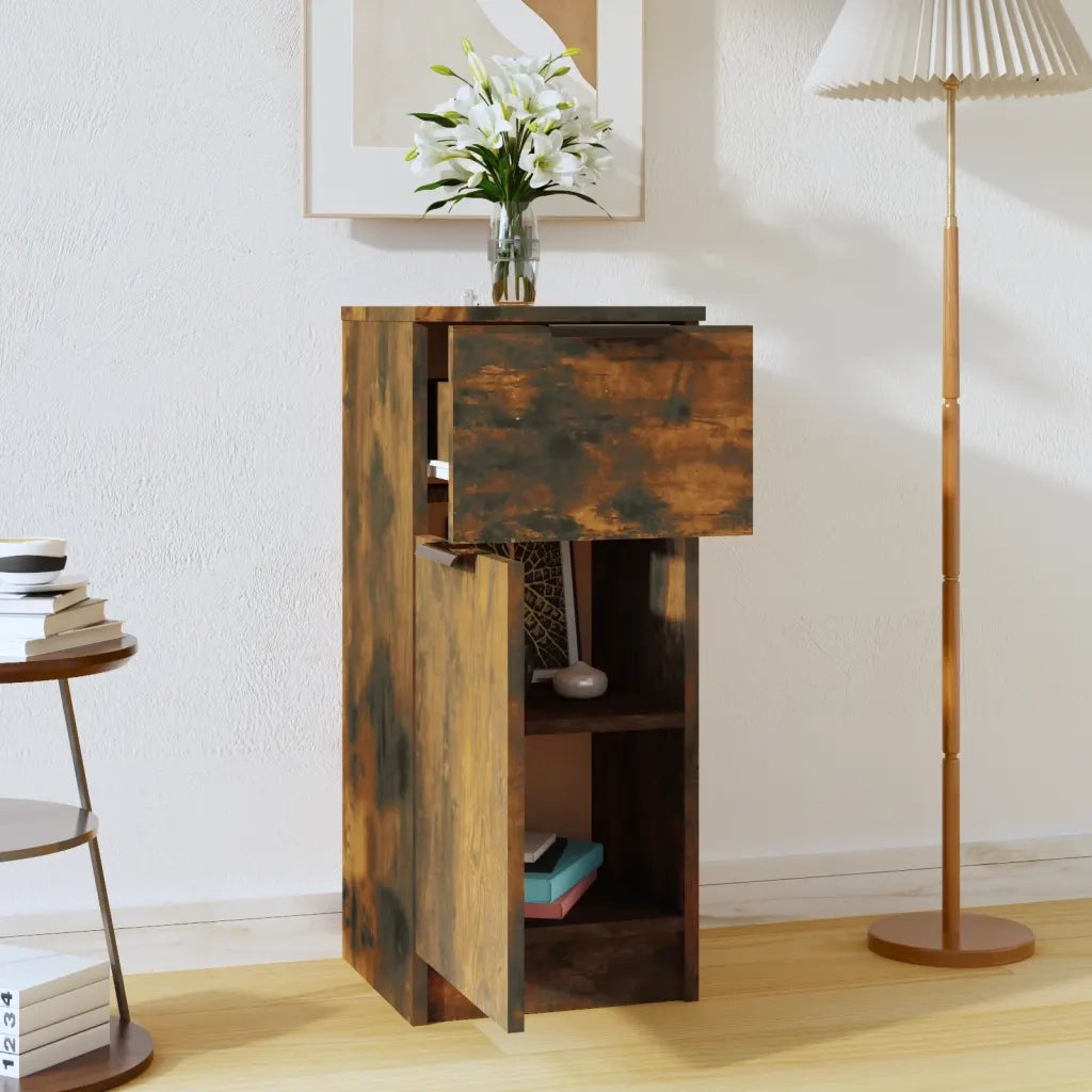 Credenza Rovere Fumo 30x30x70 cm in Legno Multistrato 817000
