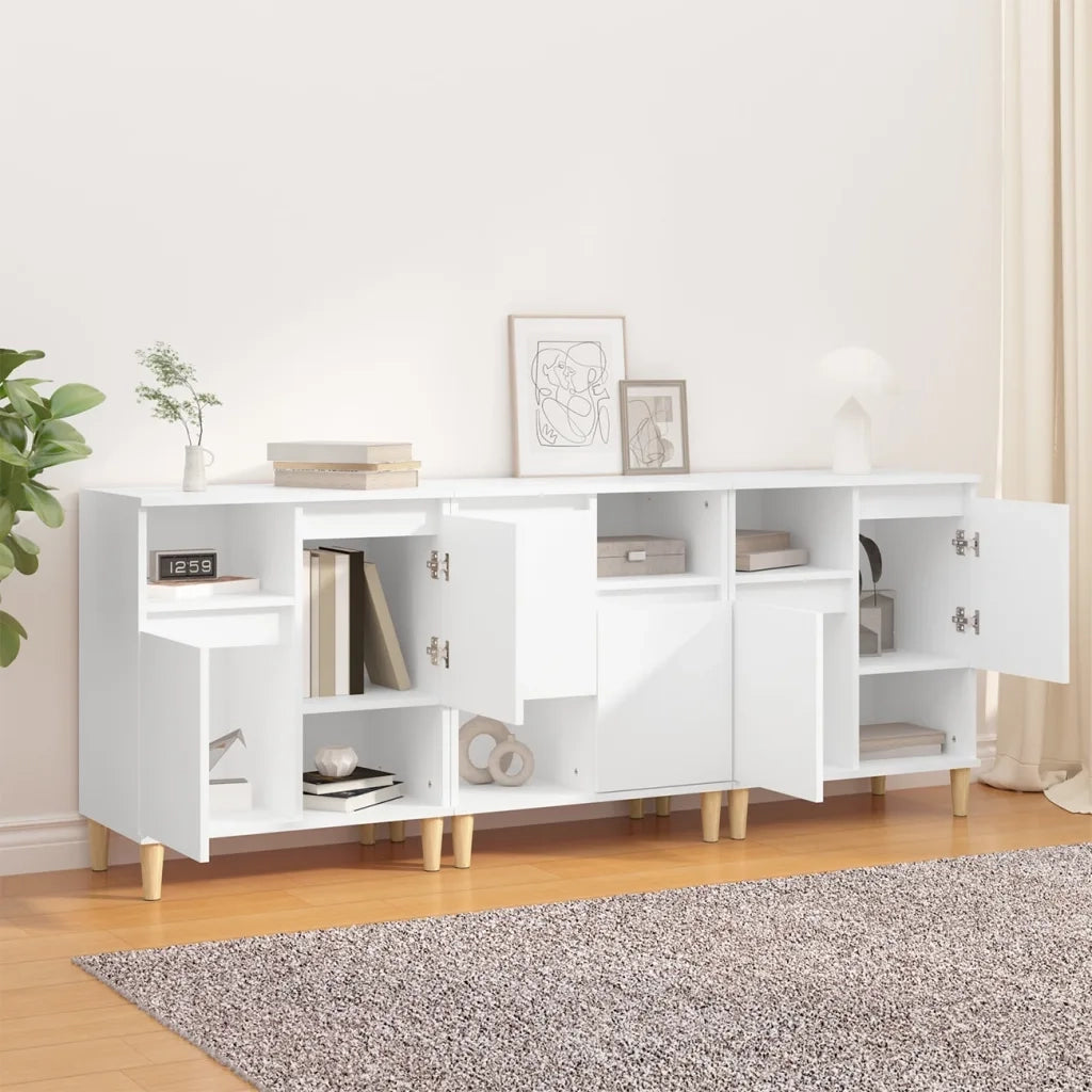Credenze 3pz | Madia | Buffet da pranzo | Armadio da pranzo Bianche 60x35x70 cm in Legno Multistrato