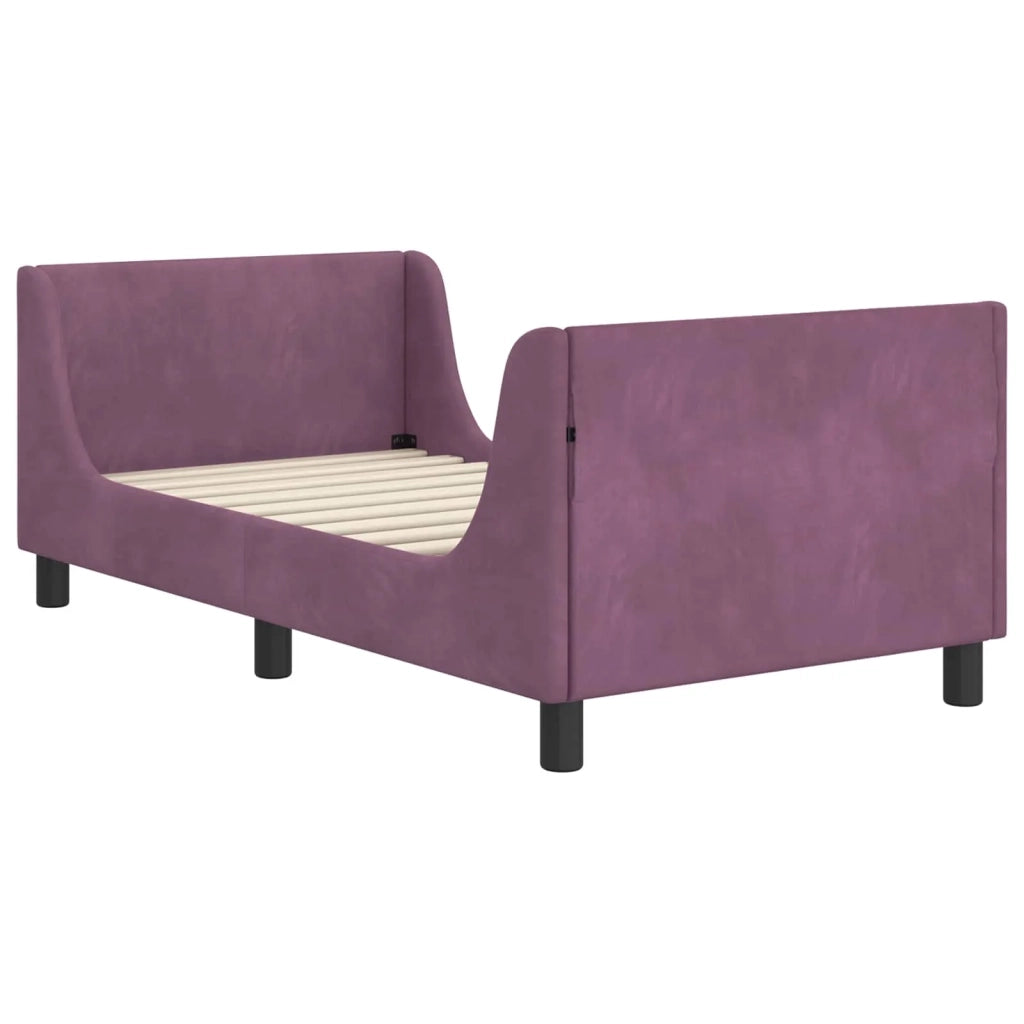 Struttura letto bambini con testata Viola 80 x 160 cm Velluto