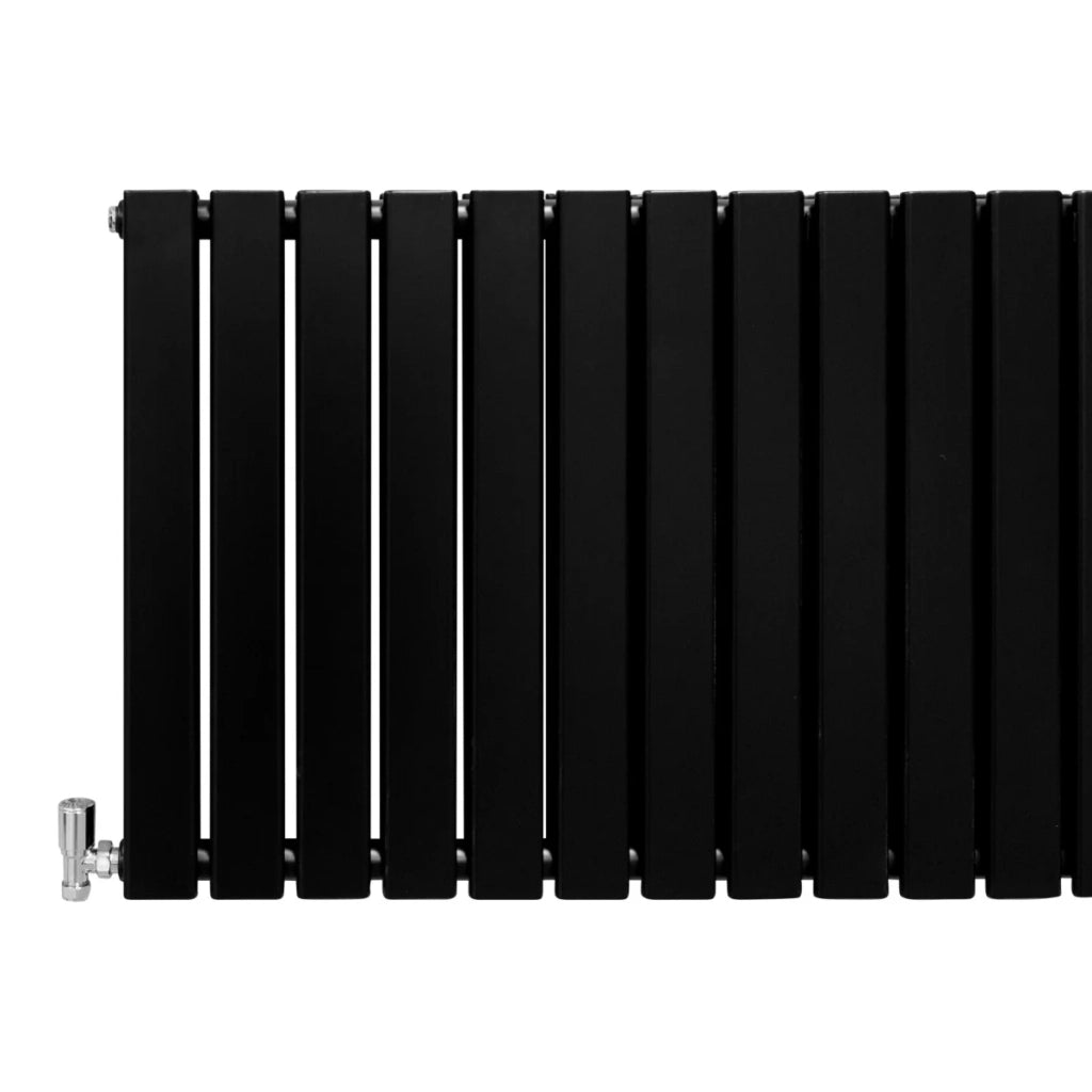 Radiatore Termosifone Termoarredo Design Piatto Pannello Elementi Nero Opaco