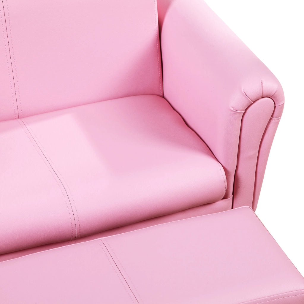 Poltrona per bambini con pouf ¨C zephmum ¨C rosa 83x42x41 cm