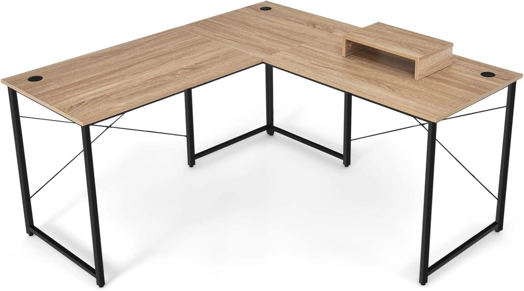Scrivania Angolare a Forma di L, Telaio in Metallo Stile Industriale, Scrivania per Computer in 2 Forme Diverse per 2 Persone, 150 x 150 x 74 cm/240 x 60 x 74 cm, 3 Colori