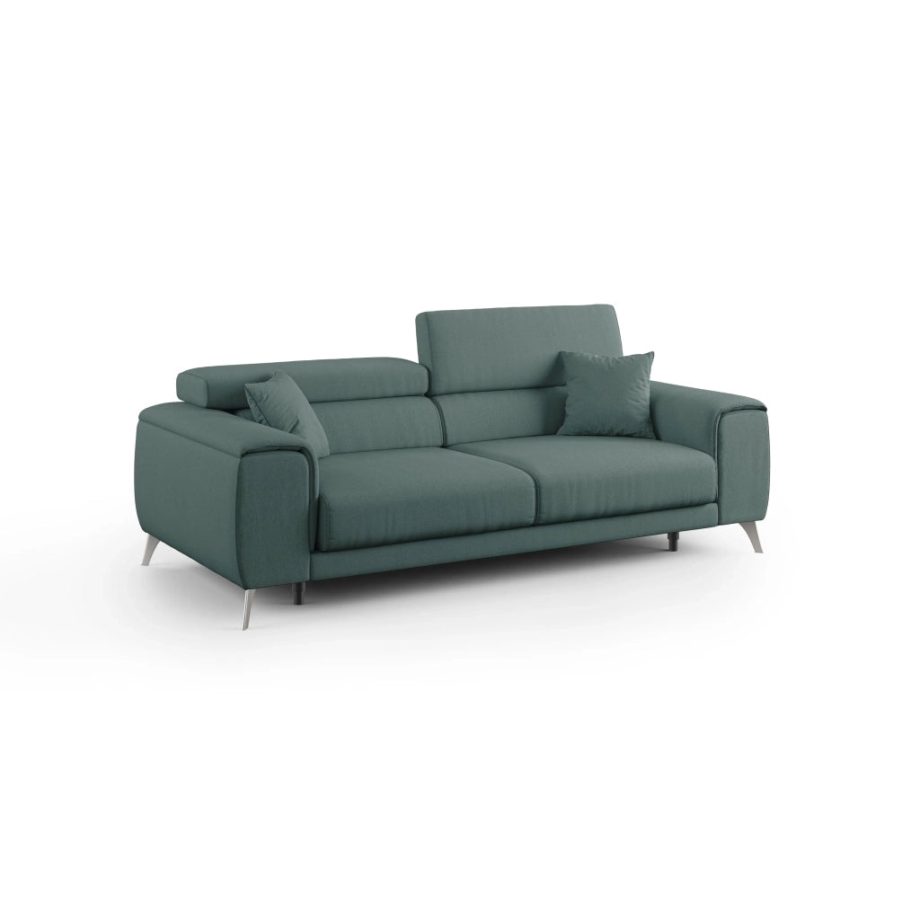 Fusion Divano con sedute allungabili in tessuto smacchiabile T05 215 cm verde
