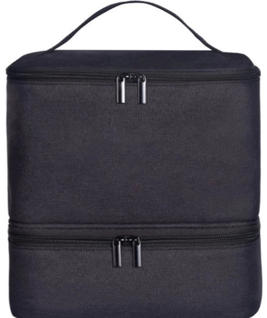 Borsa impermeabile in doppio strato per cosmetici, con bordo alto, borsa portatile per donne.