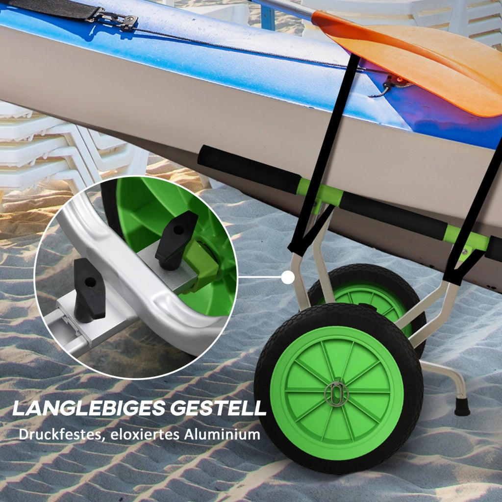 Carrello Trasporto Pieghevole Regolabile ¨C zephmum ¨C Nero+Verde 79x72.5x42 cm