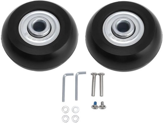 Reserve ruote per bagaglio 54 x 18 mm - Ruota inline universale con attrezzo di montaggio e ruote di sterzo in gomma per valigia (2 pezzi)