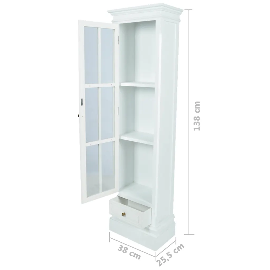 Armadietto con Libreria Elegante con 3 Scaffali-Scaffale per Libri Bianco in Legno