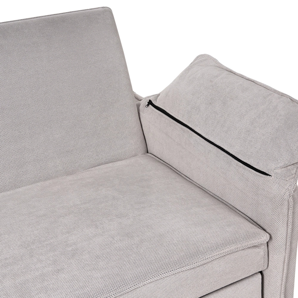 Divano letto in tessuto grigio con funzione letto pieghevole Divano minimalista