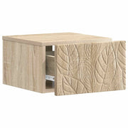 Comodino | Armadio da Notte | Mobiletto da notte a muro Rovere Sonoma 49 x 34,5 x 20 cm