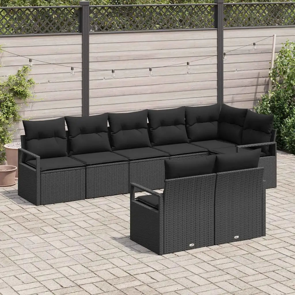 Set di divani 8 pcs Nero polyrattan 3346433