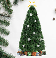 Albero di Natale Artificiale con LED e Adattatore, Albero Natale con Fibre di Vetro, Supporto in Ferro, Rami Spessi, Abete Artificiale Realistico (180 cm 28 LED)
