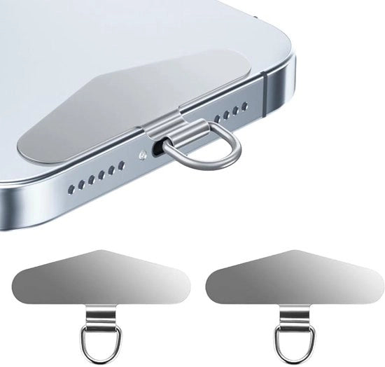 Catenella universale per telefono - 2 pezzi - Acciaio inossidabile - Cavo del telefono - Patch del telefono - Multifunzionale - Progettata per essere leggera - Catena del telefono