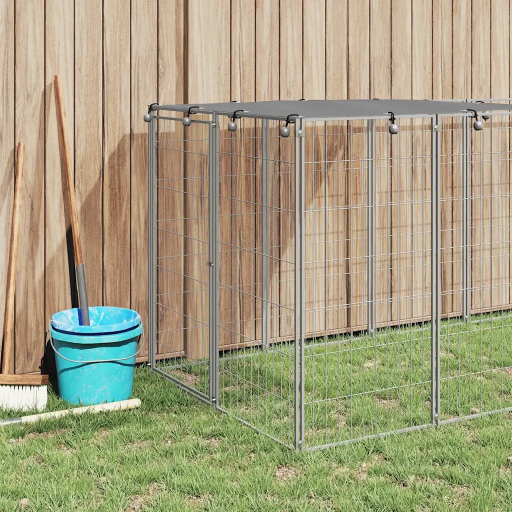 Gabbia per Cani Argento 6,05 m² in Acciaio 3082204