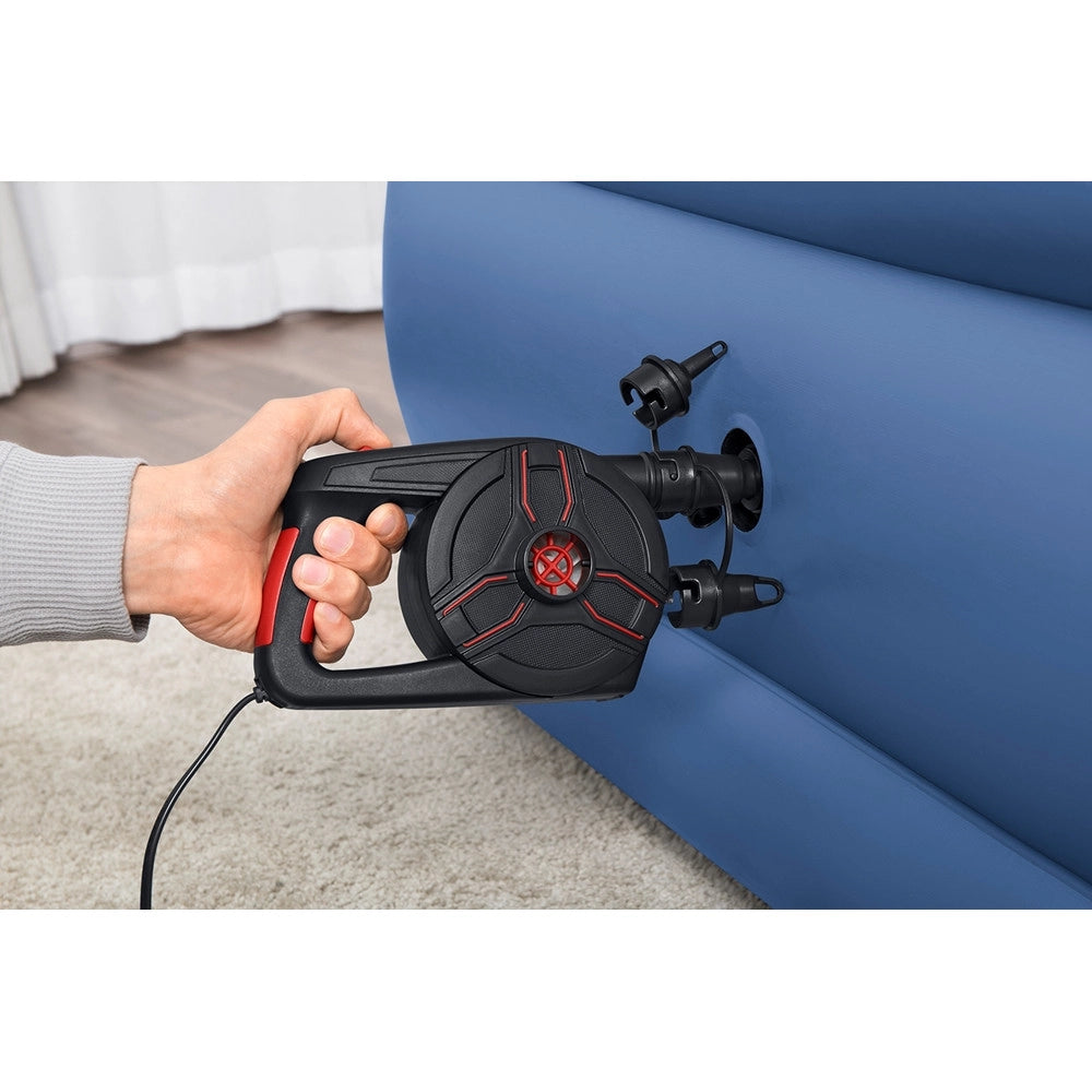 Trade Shop - Pompa Di Gonfiaggio Elettrica Powergrip 1.100 L/min Con Maniglia 3 Adattatori 62258 -