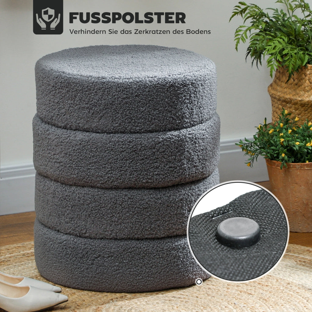 Pouf rotondo tondino ¨C zephmum ¨C velluto scuro ¦µ40x45H cm
