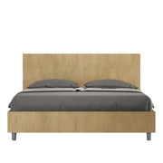 Letto Matrimoniale 160x190 cm con Rete e Contenitore Alzata Comoda Testata Dritta New Egos Quercia