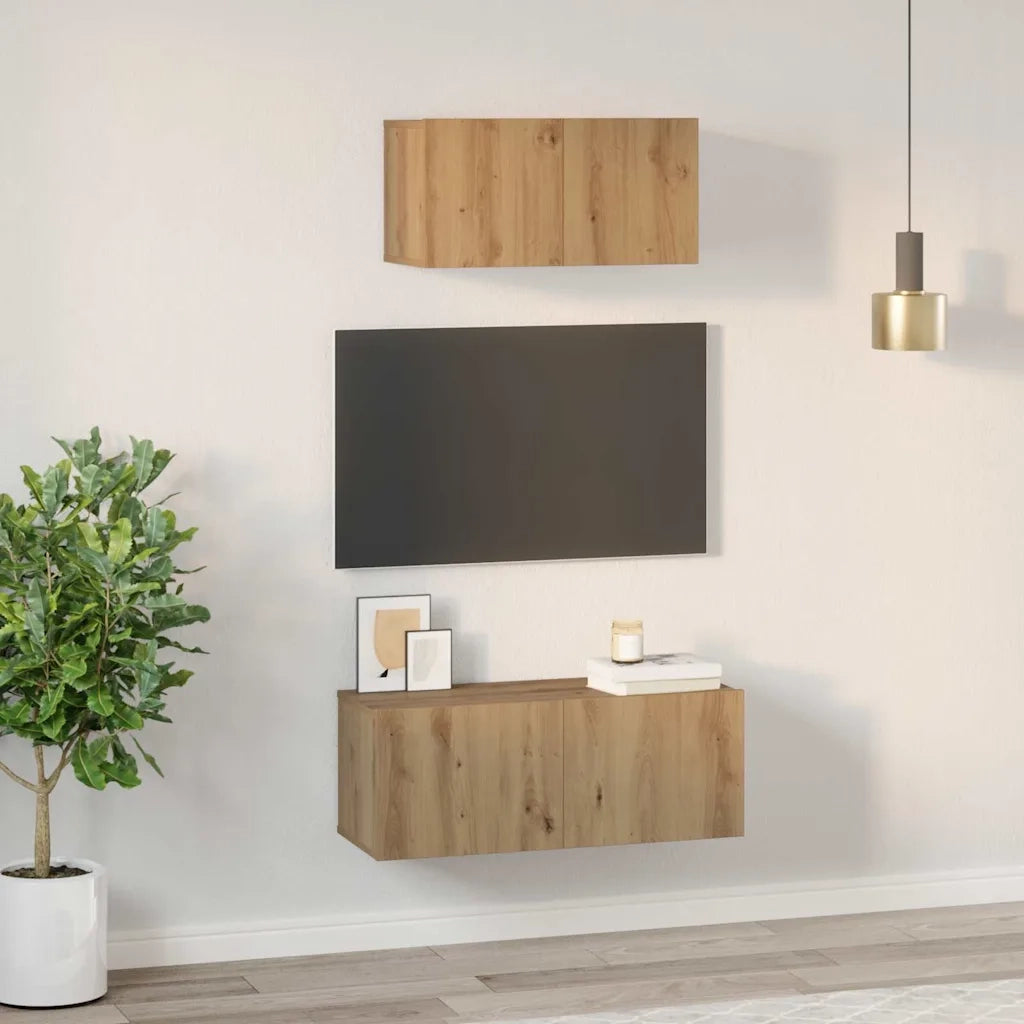 vidaXL Set mobile TV 2 pcs rovere artigianale 80 x 30 x 30 cm