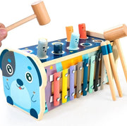 Giocattolo educativo per bambini di 3-4-5 anni con puzzle del labirinto, sortitore numerico e strumenti musicali con xilofono e martelletti